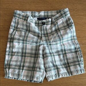 Janie and Jack Green and White Plaid Shorts